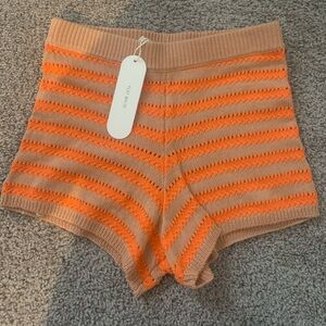 Anthropology Flat White Orange Knit Shorts